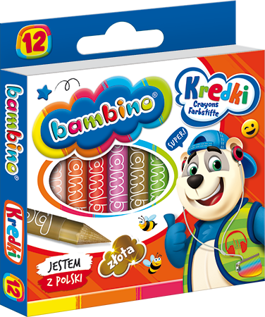 Kredki świecowe Bambino 12 kolorów St.Majewski